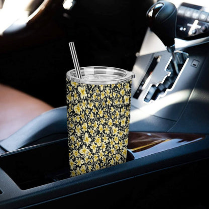 20oz Tumbler in car cup holder, perfect for travel water or coffee.