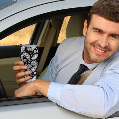 20oz Tumbler with Custom Logo held in hand, showing ergonomic grip and size.