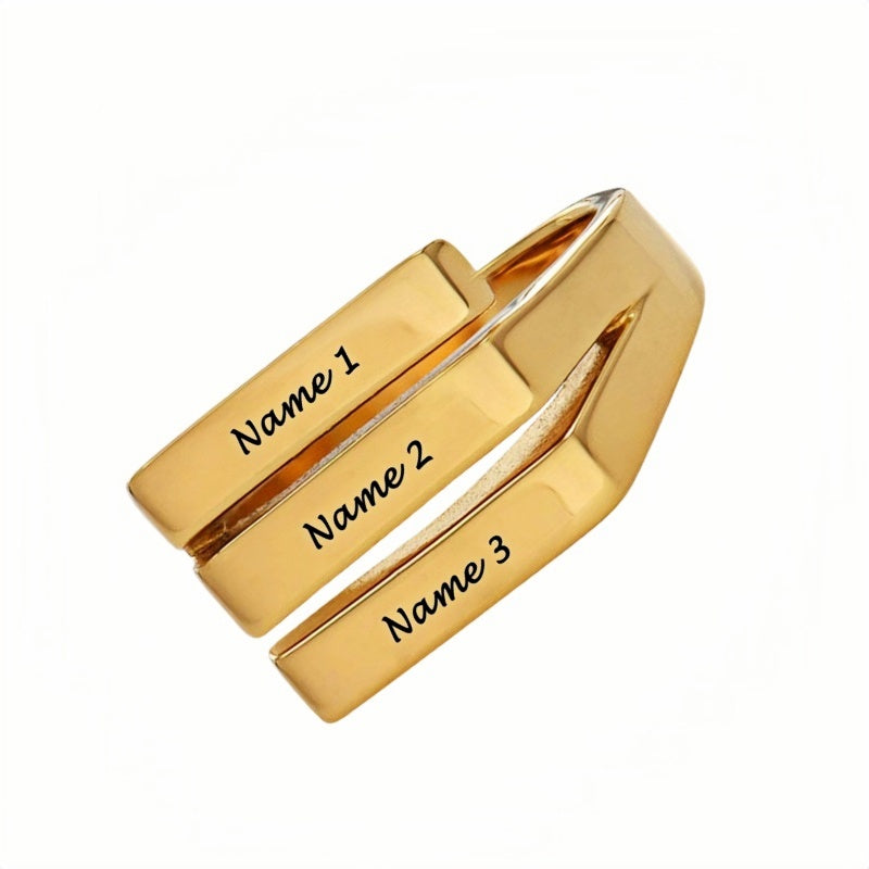 Bague personnalisée en argent sterling pour 3 meilleures amies, bague avec nom gravé pour femmes BFF, bagues de promesse d'anniversaire, bijoux