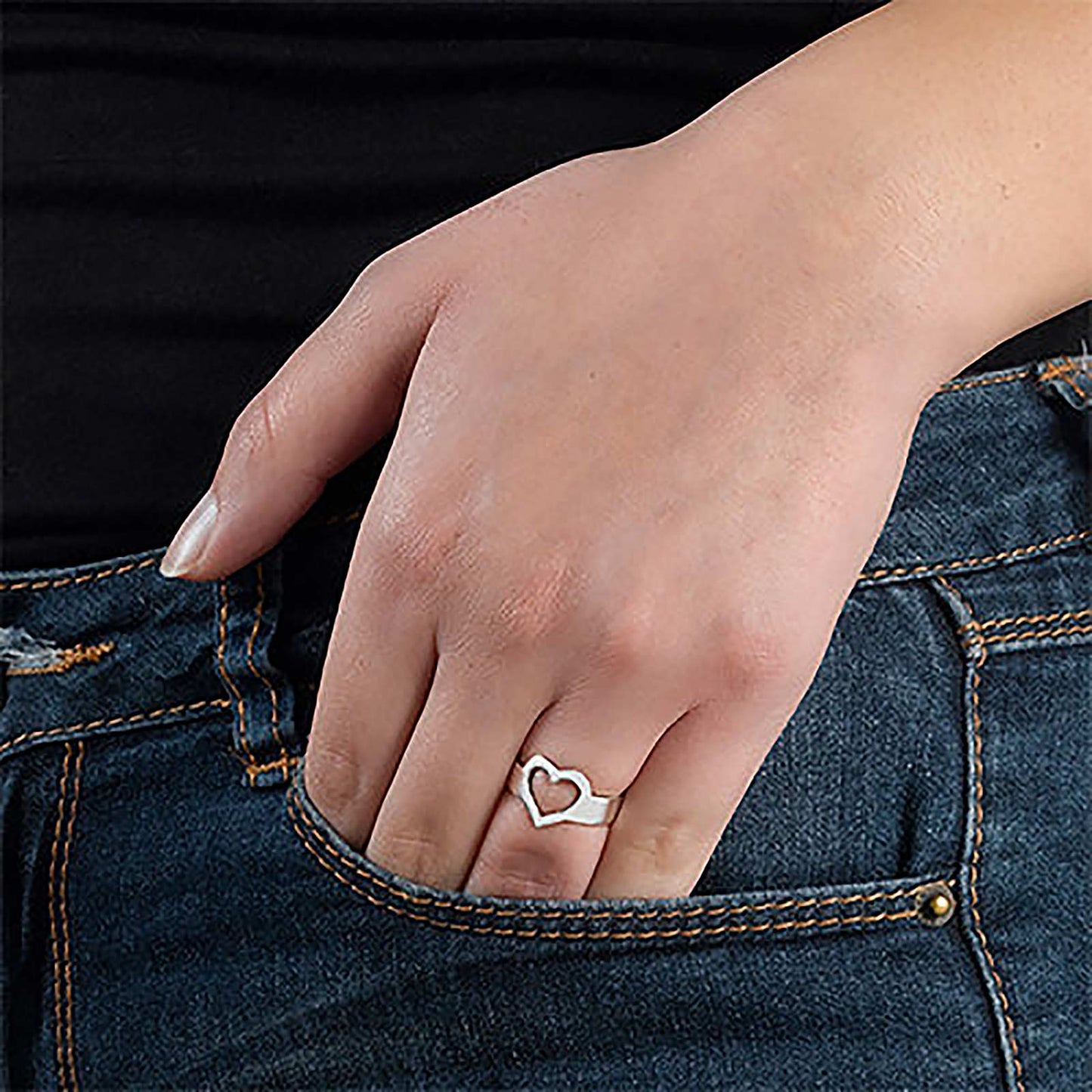 Sterling Silver Promise Rings Love Heart Ring for Women Personalized Engraved Custom Name