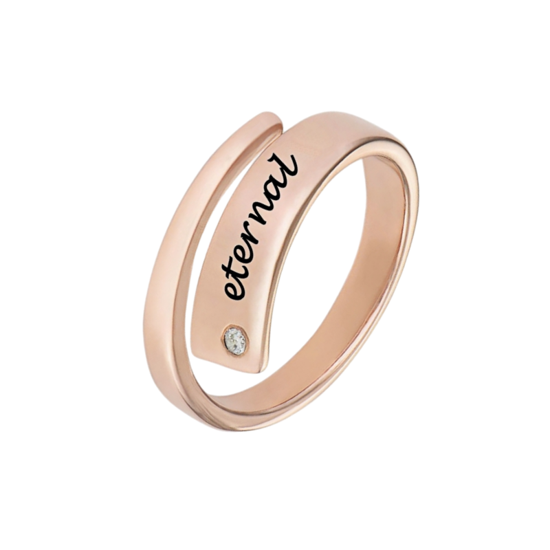 Bague personnalisée en argent sterling 925, gravée pour femme, nom, date, empilable, cadeau personnalisé pour la fête des mères