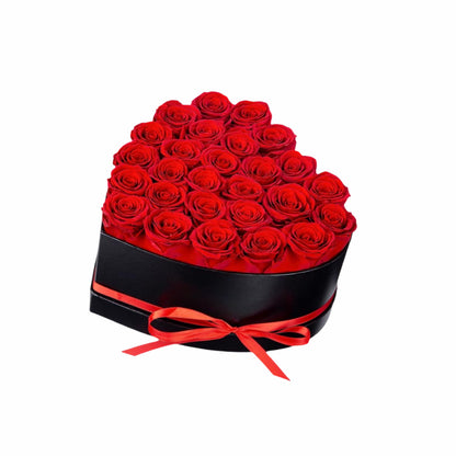 Personalized Preserved Roses Heart Box - Forever Flowers Gift for Her