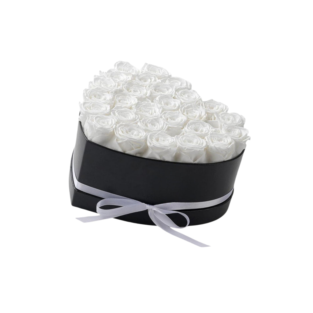 Personalized Preserved Roses Heart Box - Forever Flowers Gift for Her