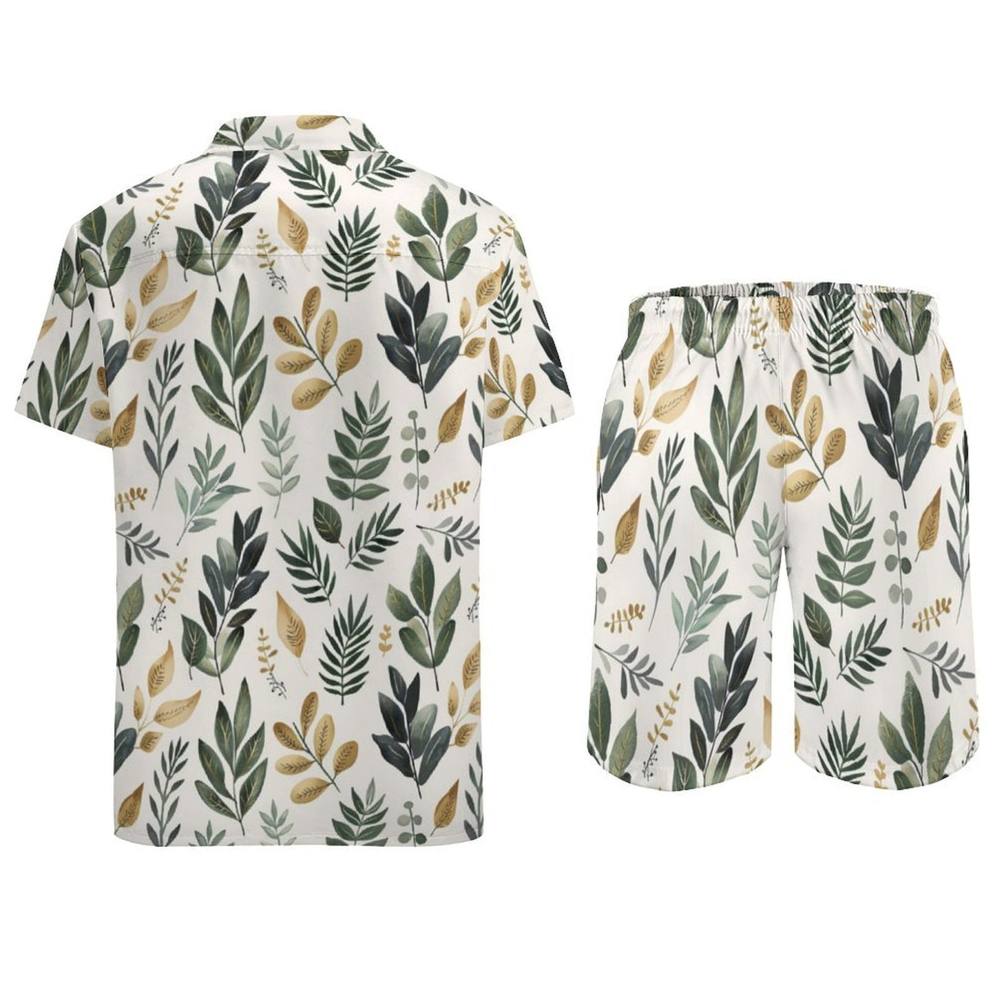 Personalized Men's Hawaiian Matching Set Summer Beach 2 Piece Outfits Flower Shirts and Shorts