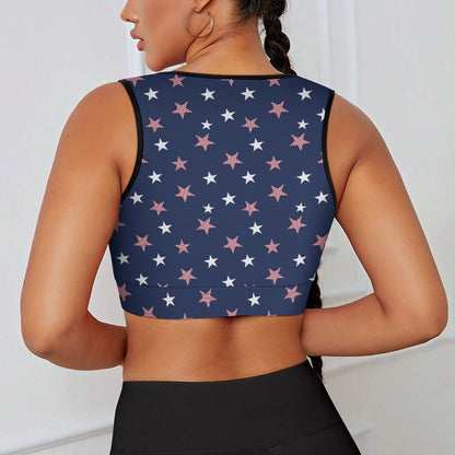 Custom Medium Support Womens U Neck Sports Bra Crop Top Workout Yoga Sport Bra