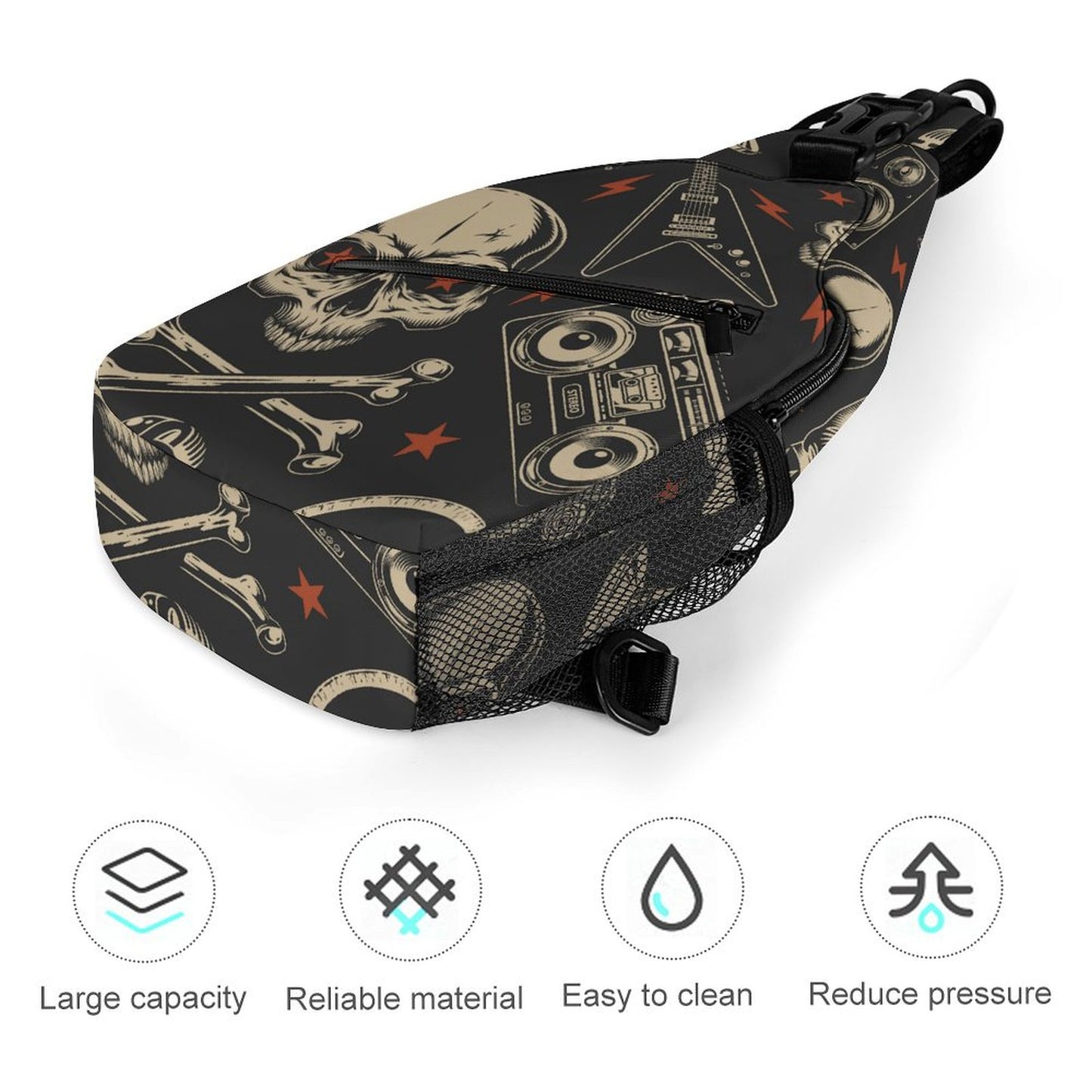 Custom Full Print Sling Bag Anti-Thief Crossbody Personal Pocket Bag Lightweight Chest Shoulder Backpack for Travel Hiking