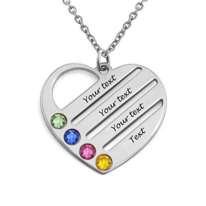 Personalized 925 Sterling Silver Mother Necklace with Birthstones Women's Promise Necklace Engraved Names Family Anniversary Jewelry for Grandma