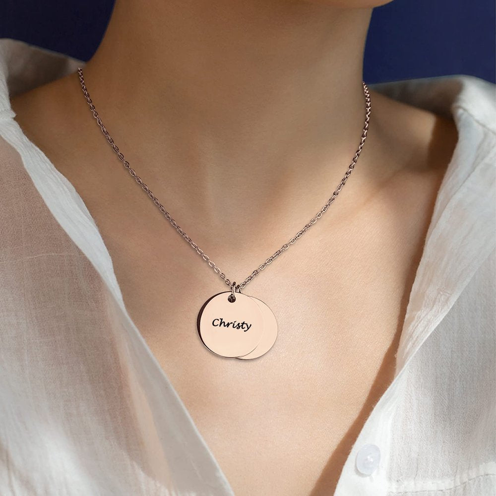 Personalized Couple Engraved Necklace for Women Custom Dainty Letter Date Anniversary Necklace for Couple, Customized Jewelry Pendant Necklace Gifts