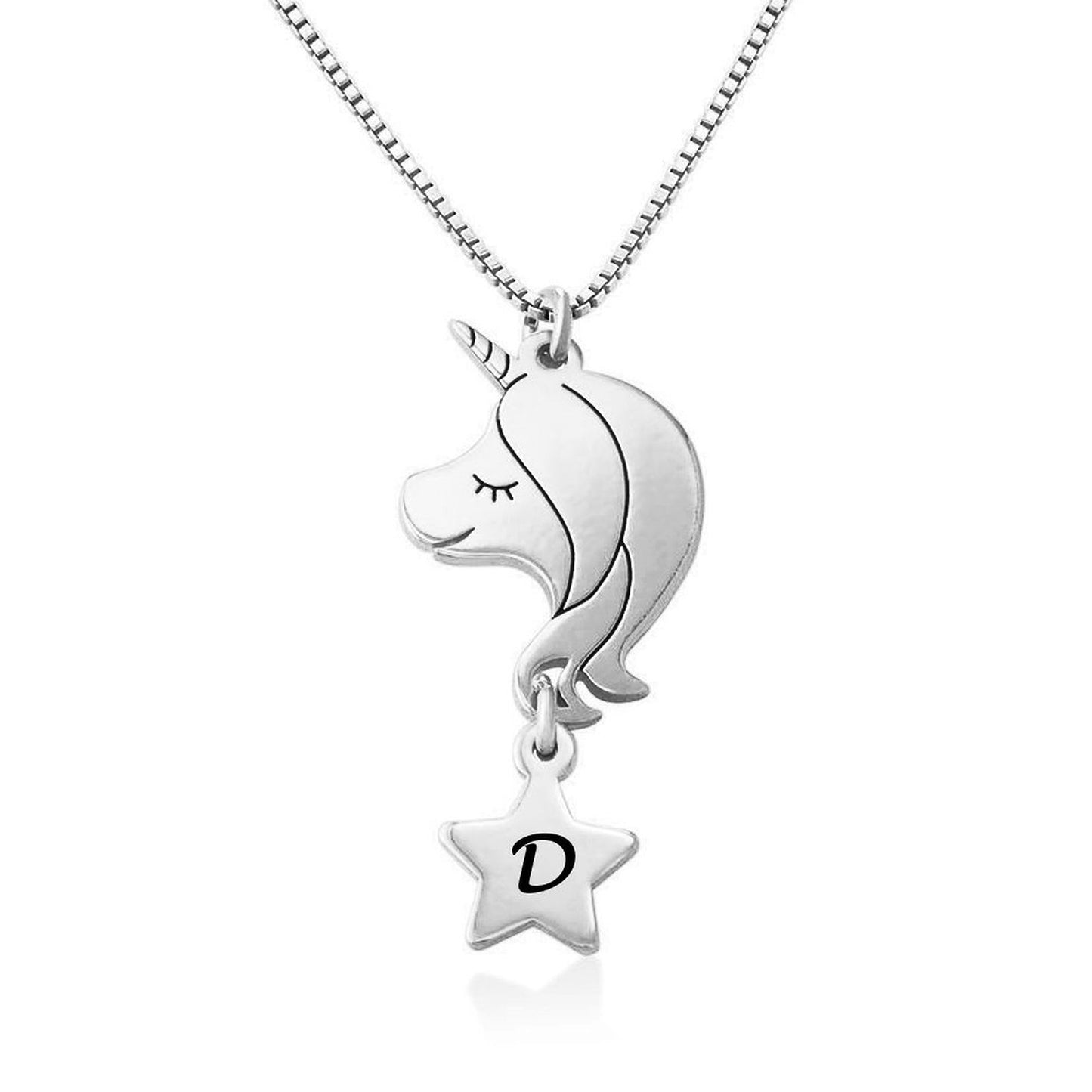 Personalzed Initial Unicorn Gifts for Girls CZ Necklace Classic Unicorns for Mother's Day Christmas Thanksgiving Gifts