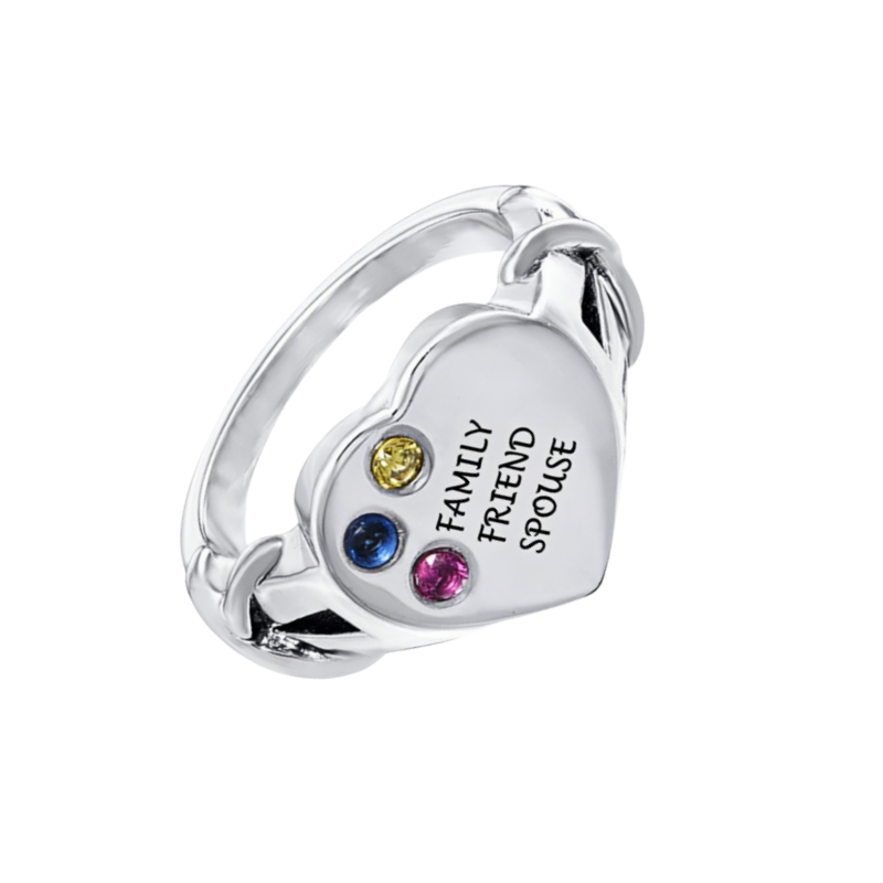 Custom Heart Rings with Charms for Women,18k Gold Plated Forever Love Ring, Sterling Silver Heart Friendship Rings, Evil Eye Hand of Fatima Ring