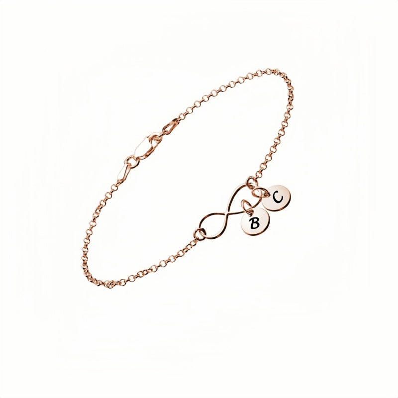 Custom 925 Sterling Silver Bracelets for Women Teen Girls, Infinity Love Heart Charm Chain Bracelet Bangle Fashion Jewelry Gifts