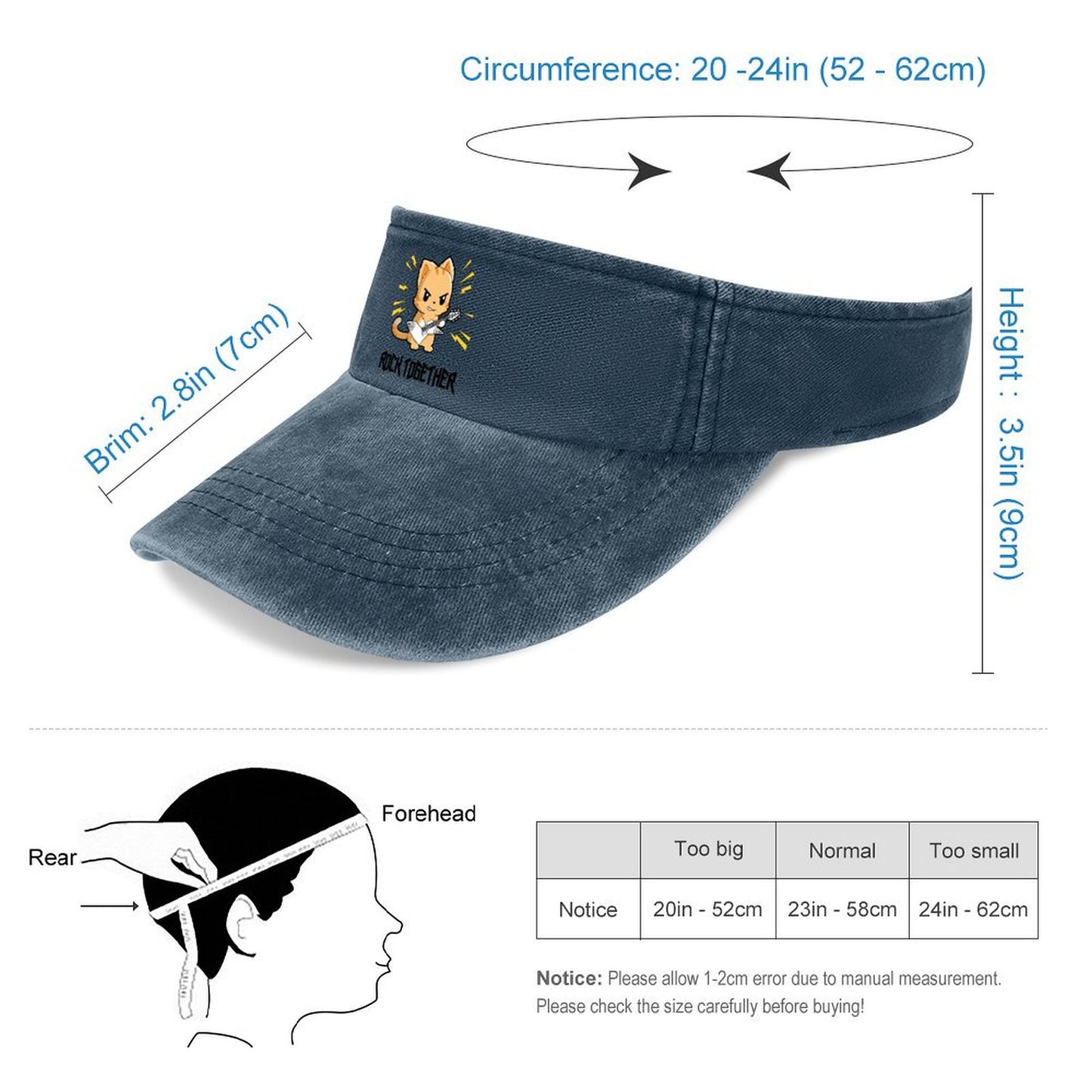 Custom Visor Hat for Men Women Personalized Design Your Own Text Logo Adjustable Fit Sport Performance Visor