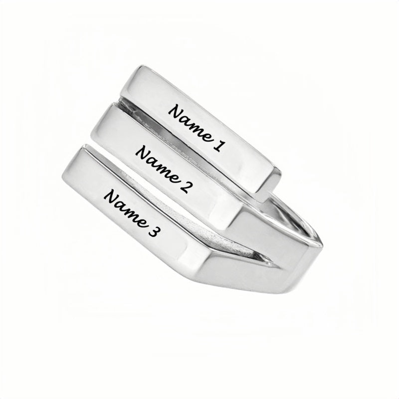 Bague personnalisée en argent sterling pour 3 meilleures amies, bague avec nom gravé pour femmes BFF, bagues de promesse d'anniversaire, bijoux