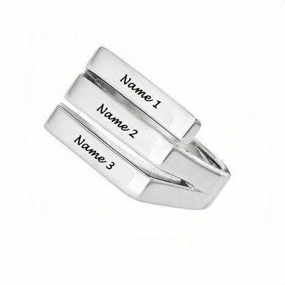 Bague personnalisée en argent sterling pour 3 meilleures amies, bague avec nom gravé pour femmes BFF, bagues de promesse d'anniversaire, bijoux