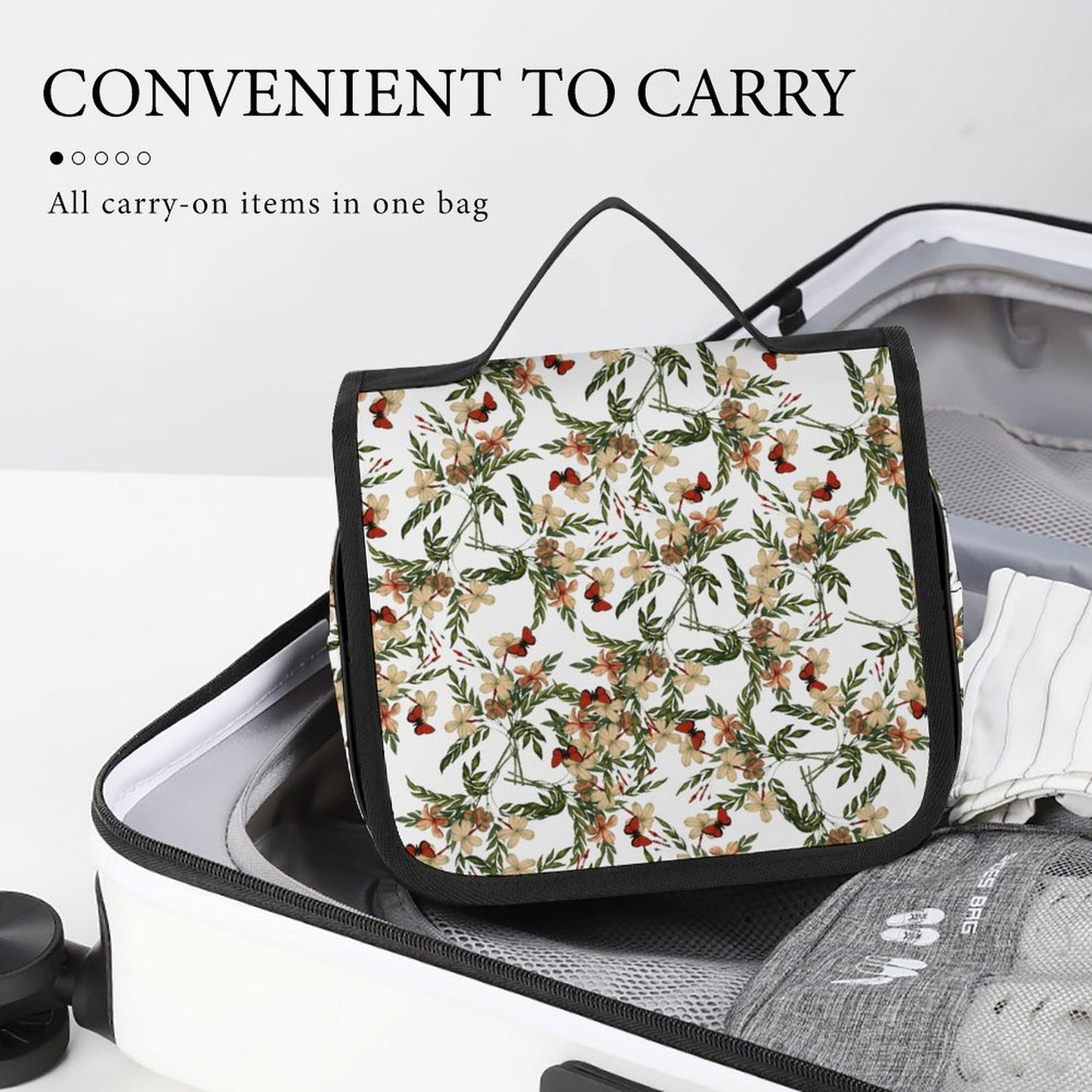 Trousse de toilette personnalisée, sac de voyage avec crochet de suspension, trousse de maquillage résistante à l'eau