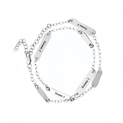 Bracelets de cheville personnalisés avec plusieurs noms pour l'amitié, cadeau de fête des mères, bracelet gravé personnalisé en argent sterling