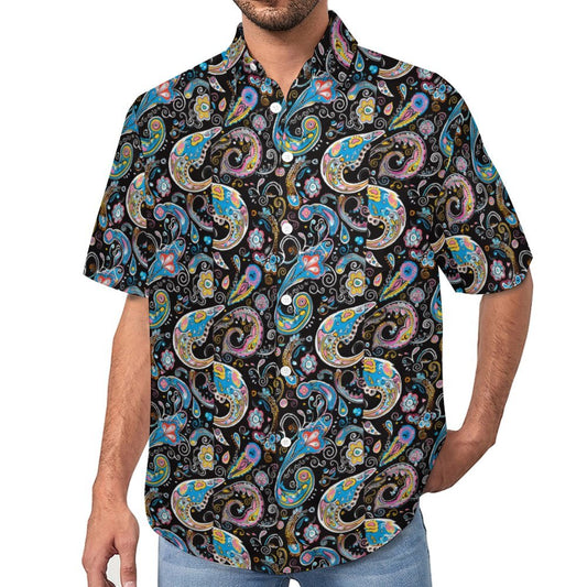 Personalized Men's Paisley Floral Shirts Custom Button Down Tropical Holiday Beach Shirts