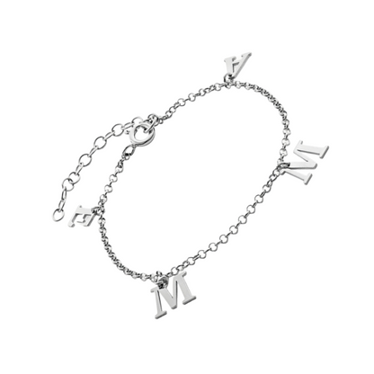 Personalized Sterling Silver 18k Gold Plated Initial Bracelet Custom Letter Jewelry for Her Unique Gift