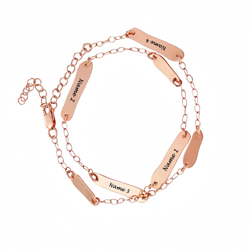 Bracelets de cheville personnalisés avec plusieurs noms pour l'amitié, cadeau de fête des mères, bracelet gravé personnalisé en argent sterling