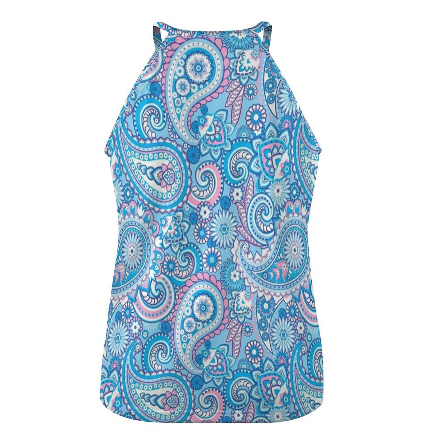 Custom Paisley Pattern Printed Women's Tank Top Cami Top Sleeveless Spaghetti Straps Vest