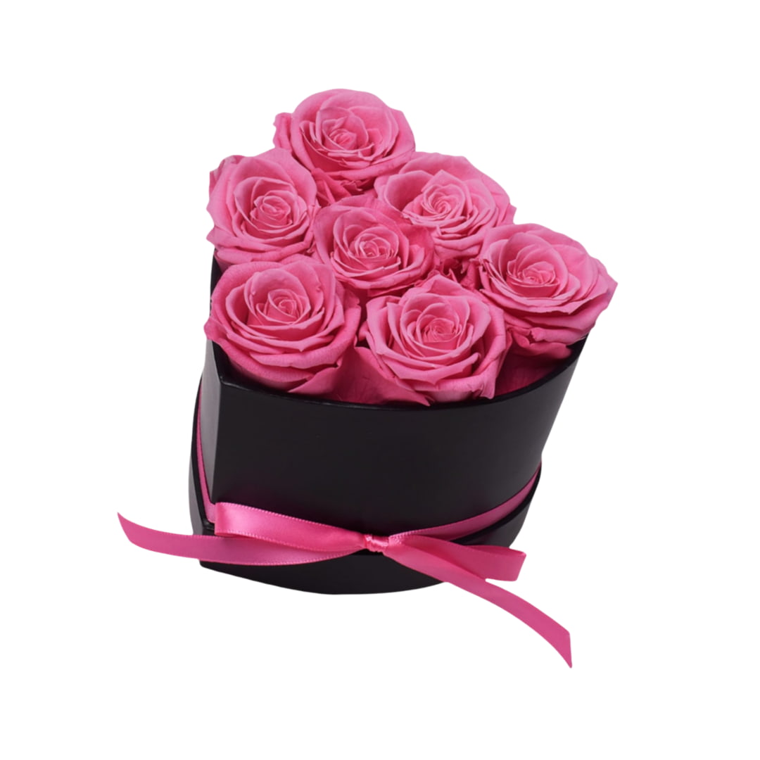 Personalized Preserved Roses Heart Box - Forever Flowers Gift for Her