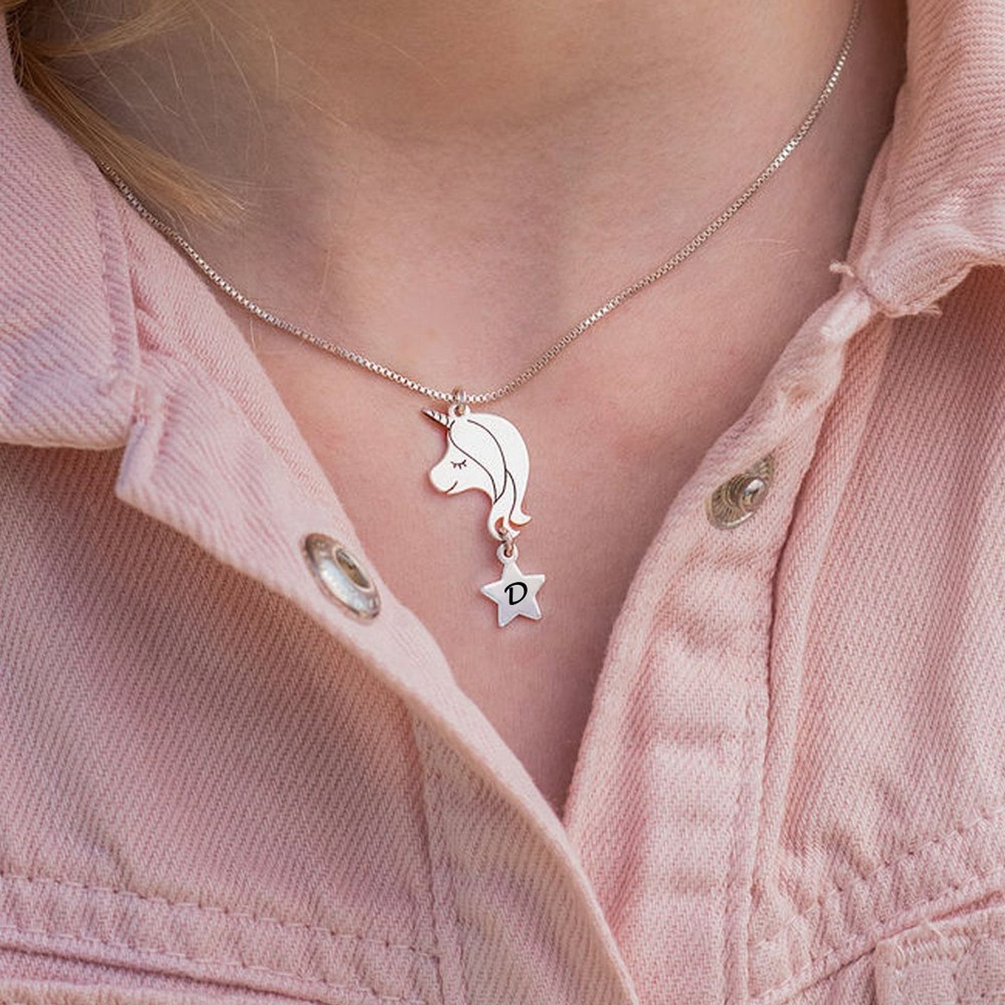 Personalzed Initial Unicorn Gifts for Girls CZ Necklace Classic Unicorns for Mother's Day Christmas Thanksgiving Gifts