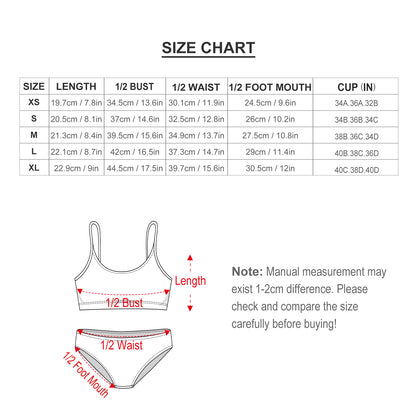 Personalized Women's Two-Piece Scoop Neck Bikini Crop Top  Push Up Bikini Set Tanks Top Bathing Suit