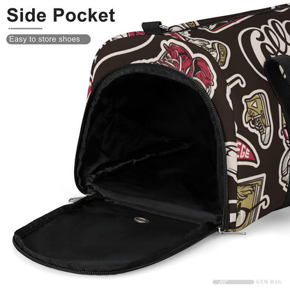 Sac de sport personnalisé avec impression, sac de sport sec et humide séparé, sac de sport, sac de sport, sac à main d'entraînement, sac à dos de yoga