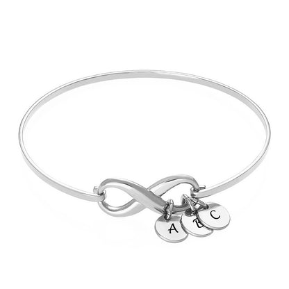 Personalized Initial Charm Bracelet for Women Sterling Silver Coin Disc Engraved Letter Bracelet Personalized Monogram Name Bracelet for Girls