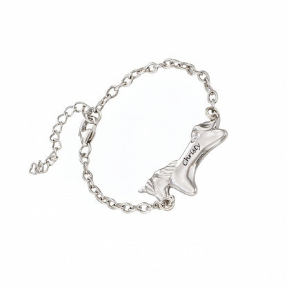 925 sterling silver custom engraved unicorn bracelet for kids, personalized jewelry.