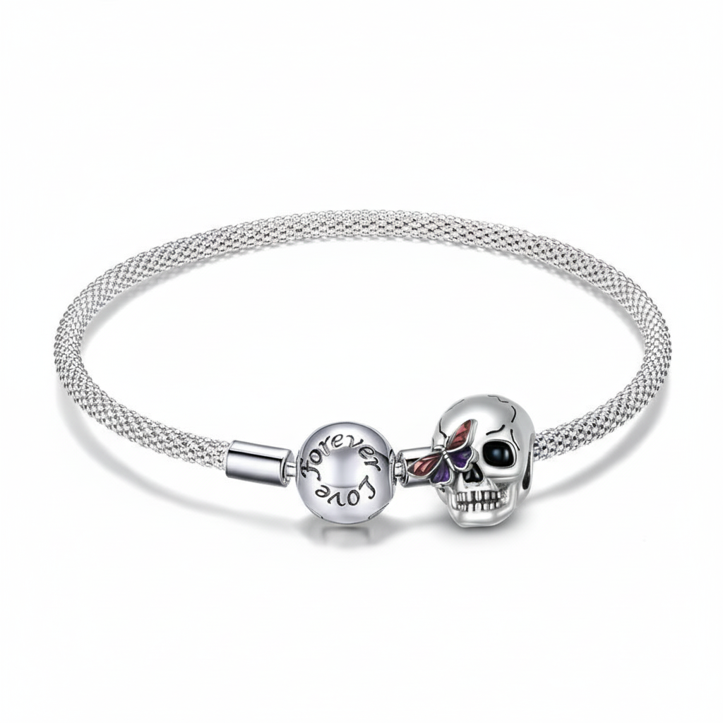 Custom Halloween Sterling Silver Charm Bracelet