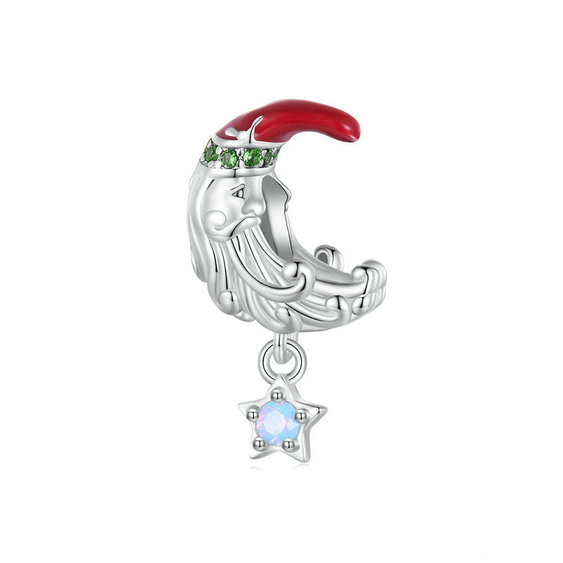 Personalized Christmas Charm Bracelet with Custom Beads, Sterling Silver Bangle