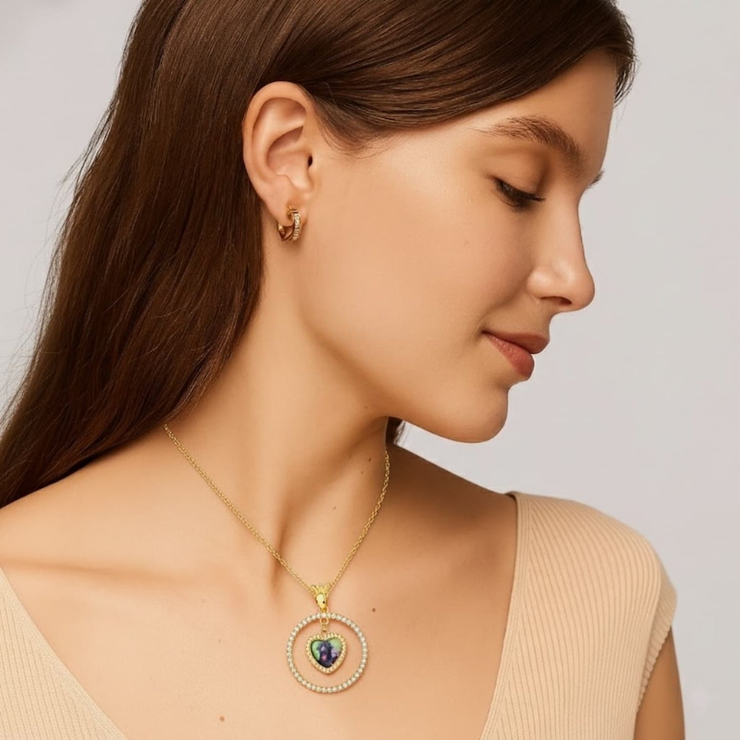 Custom Photo Heart Pendant Necklace,Personalized Picture Jewelry