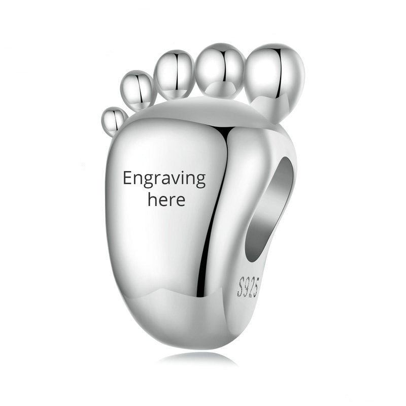 Engravable footprint Charm