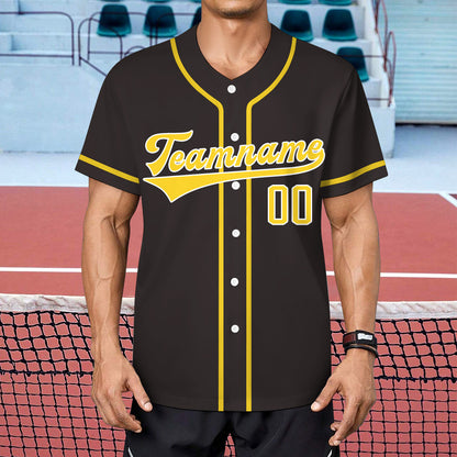 Custom Men Baseball Button Down Jersey Hip Hop Baseball Shirt Stitched Name Number