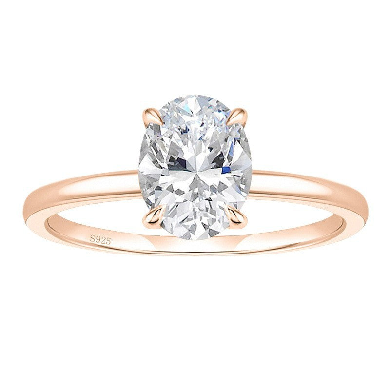3CT 925 Sterling Silver Engagement Rings Solitaire Cubic Zirconia CZ Wedding Promise Rings for Her