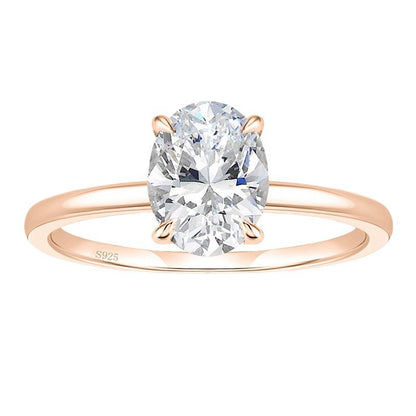 3CT 925 Sterling Silver Engagement Rings Solitaire Cubic Zirconia CZ Wedding Promise Rings for Her