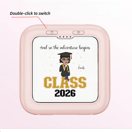 Personalized Class of 2026 Graduation Portable Charger with-Makeup Mirror Mini Power Bank