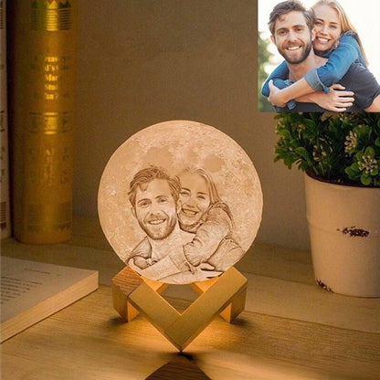 Personalized Photo Moon Lamp Custom Engraved 3D Night Light