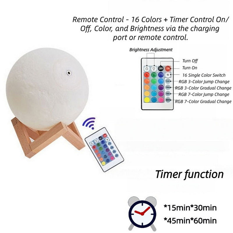 Personalized Photo Moon Lamp Custom Engraved 3D Night Light