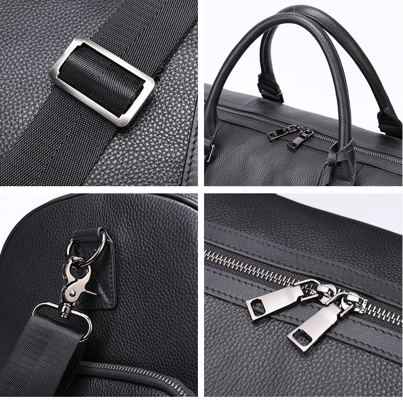 Personalized Embossed Leather Duffle Bag,Custom Monogram Travel Gym Bag