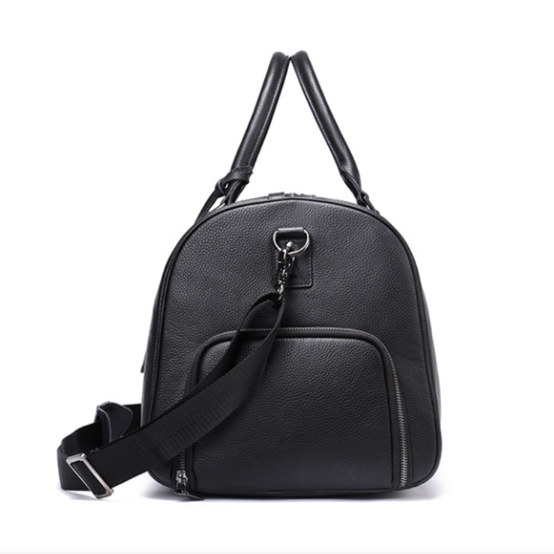 Personalized Embossed Leather Duffle Bag,Custom Monogram Travel Gym Bag