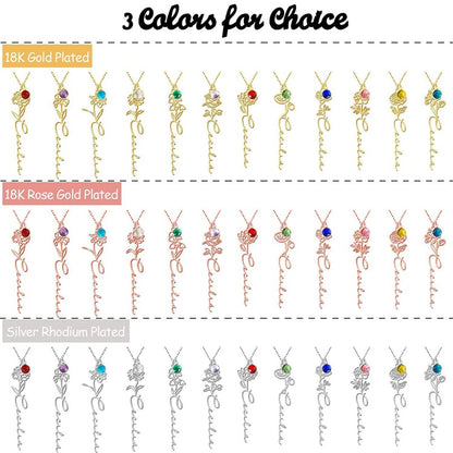 Customize Your Own Floral Name Necklace with Birthstone