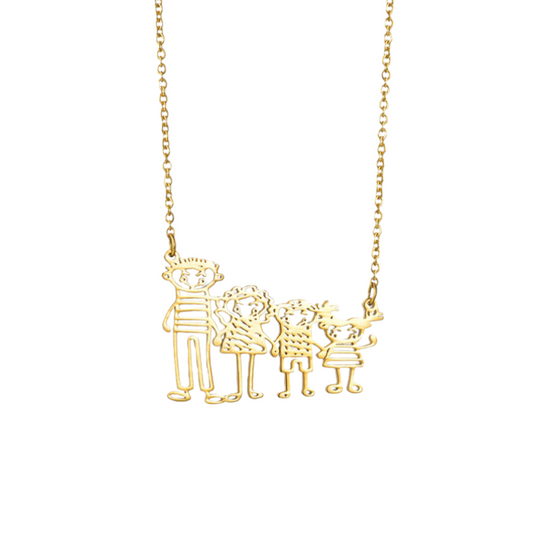 Personalized Kids Drawing Necklace-Perfect Personalized Gift for Mom/Dad