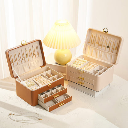 Personalized Leather Jewelry Box with Custom Name Printing,Perfect Gift for Women