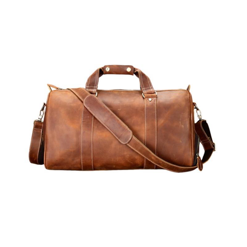 Personalized Embossed Leather Duffle Bag,Custom Monogram Travel Gym Bag