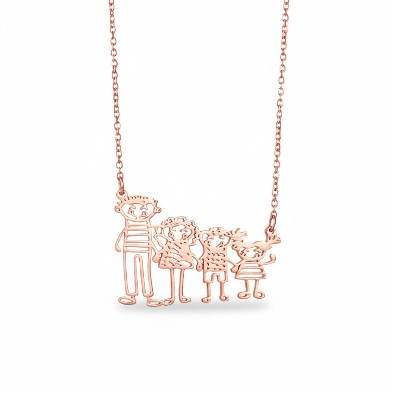 Personalized Kids Drawing Necklace-Perfect Personalized Gift for Mom/Dad
