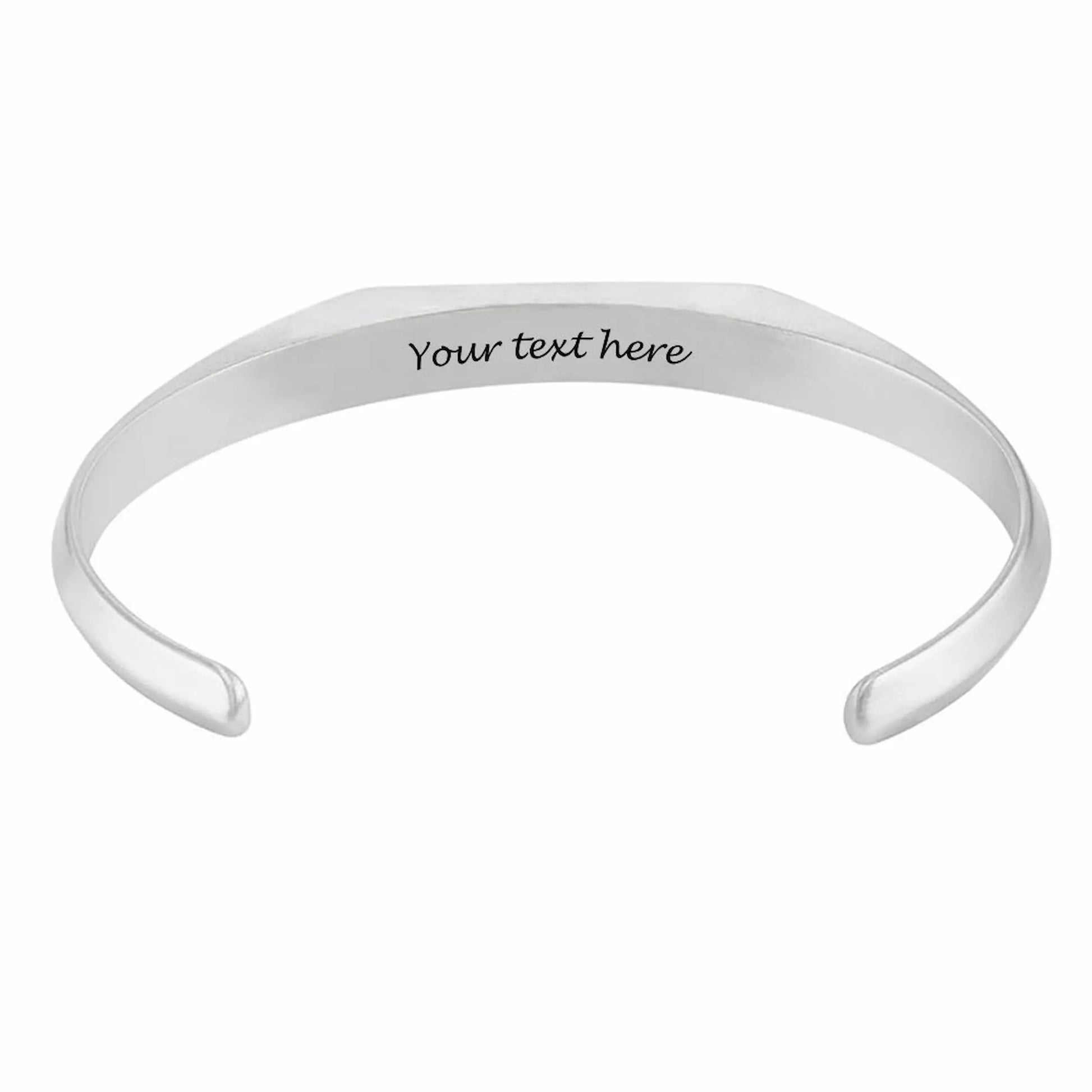 Personalized Engraved Men Narrow Cuff Bracelet