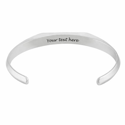 Personalized Engraved Men Narrow Cuff Bracelet