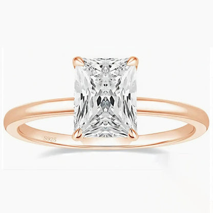 Bague de fiançailles avec halo caché et nom personnalisé, argent sterling 3 carats, bague de promesse gravée pour femme